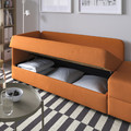 LINDÅKRA 2-seat sofa-bed, Knisa bright orange