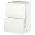 METOD / MAXIMERA Base cabinet with 2 drawers, white, Voxtorp matt white white, 60x37 cm