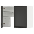 METOD Wall cb f extr hood w shlf/door, white/Upplöv matt anthracite, 80x60 cm