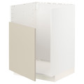 METOD Base cab f TALLSJÖN sink, white/Havstorp beige, 60x60 cm