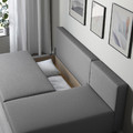 ÄLVDALEN 3-seat sofa-bed with chaise longue, Knisa grey-beige