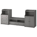 HAUGA TV/storage combination, grey, 277x46x116 cm