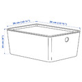 KUGGIS Box with lid, transparent black, 26x35x15 cm