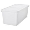 SOCKERBIT Storage box with lid, white, 38x76x30 cm