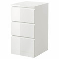 MALM Chest of 3 drawers, high-gloss white40x78 cm