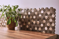 Wall Self-adhesive Panel Sticker, brown hexagones