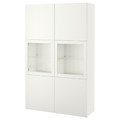 BESTÅ Storage combination w/glass doors, white, Lappviken white, clear glass, 120x40x192 cm