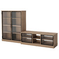 LANESUND TV storage combination, grey-brown, 282x47x152 cm