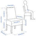 BERGMUND Chair w medium long cover, white/Djuparp dark grey, 52x59x96 cm