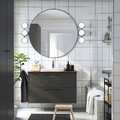 HAVBÄCK / ORRSJÖN Wash-stnd w drawers/wash-basin/tap, dark grey/brown walnut effect, 102x49x71 cm