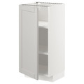 METOD Base cabinet with shelves, white/Lerhyttan light grey, 40x37 cm