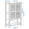 IVAR Cabinet with doors, pine/black mesh, 89x30x124 cm