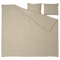 ÄNGSNEJLIKA Duvet cover and 2 pillowcases, grey-beige/off-white, 200x200/50x60 cm