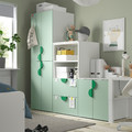 SMÅSTAD / PLATSA Storage combination, white/light green, 180x57x181 cm