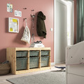 TROFAST Storage combination with boxes, light white stained pine/light green-grey, 93x44x52 cm