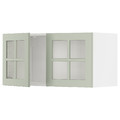 METOD Wall cabinet with 2 glass doors, white/Stensund light green, 80x40 cm