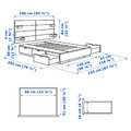 NORDLI Bed frame with storage and mattress, with headboard white/Valevåg medium firm, 140x200 cm