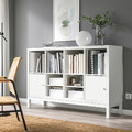 KALLAX Shelving unit with underframe, with 2 doors/with 2 shelf inserts white, 147x94 cm