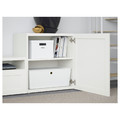 BESTÅ TV storage combination/glass doors, white/Hanviken white clear glass, 300x42x211 cm