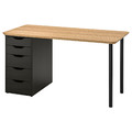 ANFALLARE / ALEX Desk, bamboo/black-brown, 140x65 cm