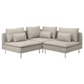 SÖDERHAMN Corner sofa, 3-seat, Fridtuna light beige