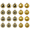 VINTERFINT Tree ornament in bag, set of 20, bauble gold-colour, 7 cm