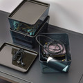 KUGGIS Box with lid, transparent black, 13x18x8 cm