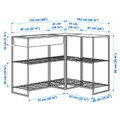 JOSTEIN Shelving unit with container, in/outdoor/white, 122x102x90 cm