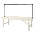BONDHOLMEN / HELGEÖ Table with decorating rod, outdoor white/beige/black, 235 cm