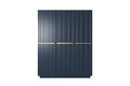 Wardrobe Nicole 150 cm, dark blue, gold handles