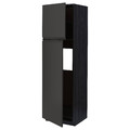 METOD High cabinet for fridge w 2 doors, black/Upplöv matt anthracite, 60x60x200 cm