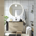 HAVBÄCK / ORRSJÖN Wash-stnd w drawers/wash-basin/tap, beige/black marble effect, 102x49x71 cm