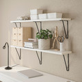 BERGSHULT / FÖRLÄGGARE Wall shelf, black/white, 120x20 cm