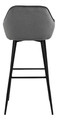 Bar Stool with Backrest Brooke VIC, grey