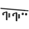 RÄCKA Curtain rod combination, black, 120-210 cm