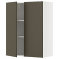 METOD Wall cabinet with shelves/2 doors, white/Havstorp brown-beige, 80x100 cm