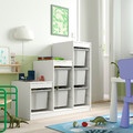 TROFAST Storage combination with boxes, white/grey, 99x44x94 cm