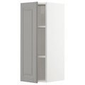 METOD Wall cabinet with shelves, white/Bodbyn grey, 30x80 cm