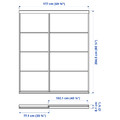 SKYTTA / MEHAMN/AULI Sliding door combination, aluminium double sided/white stained oak effect mirror glass, 177x205 cm