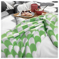 BRUKSVARA Throw, green/white, 120x160 cm