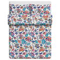 VITKNAVEL Duvet cover and 2 pillowcases, flower/multicoloured , 200x200/50x60 cm