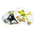 Glass Motiv Magnet 3.5cm 2pcs Frogs Comic