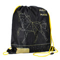 Drawstring Bag School Shoes/Clothes Bag Gold Unicorn