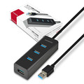 AXAGON Charging Hub HUE-S2BL 4x USB 3.2 Gen 1 1.2m Cable, MicroUSB Charging