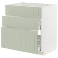 METOD / MAXIMERA Base cab f sink+3 fronts/2 drawers, white/Stensund light green, 80x60 cm