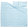 CYMBALBLOMMA Duvet cover and 2 pillowcases, white/blue, 200x200/50x60 cm