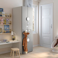 SMÅSTAD / PLATSA Wardrobe, white grey/with 2 clothes rails, 60x57x181 cm