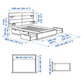 NORDLI Bed frame w storage and headboard, white, 160x200 cm