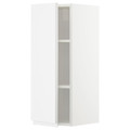 METOD Wall cabinet with shelves, white/Voxtorp high-gloss/white, 30x80 cm