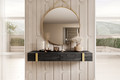Wall-Mounted Console Table Dresser Verica, charcoal/gold handles